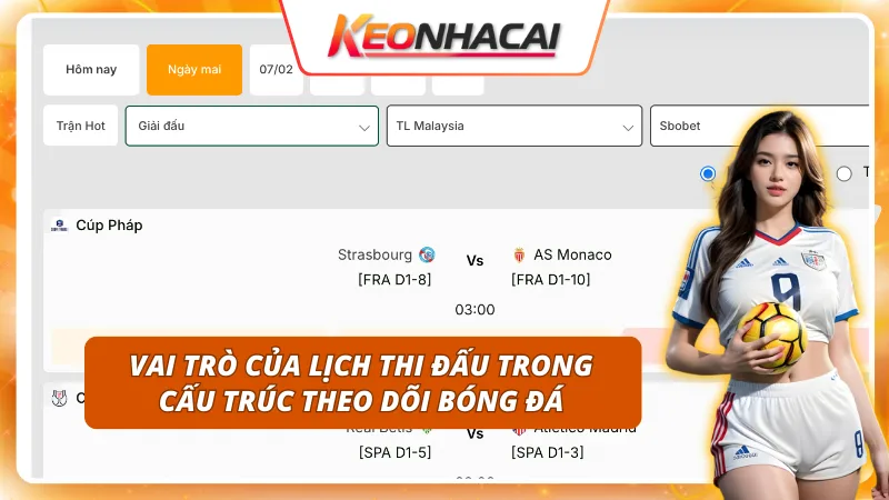 Vai trò của lịch thi đấu trong cấu trúc theo dõi bóng đá